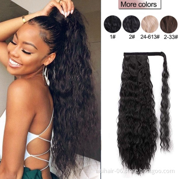 Aisi Hair One Piece Ombre Long Afro Curly Ponytail Synthetic Hairpiece Pony Tail Hair Piece For Women Clip In Hair Extensions